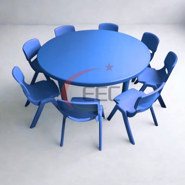 Meja Kursi TK Bulat Biru
