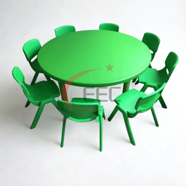 Meja Kursi TK Bulat Hijau