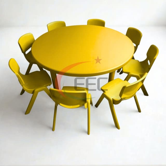 Meja Kursi TK Bulat Kuning